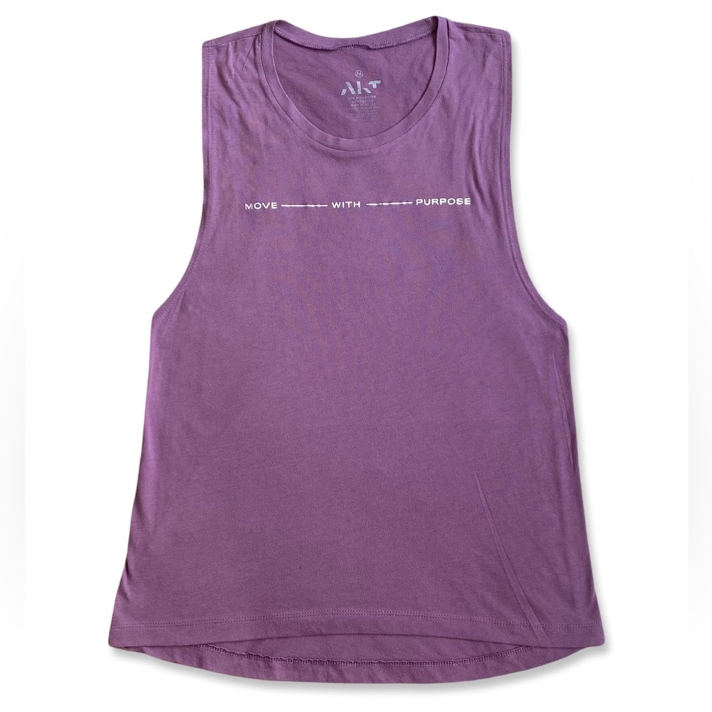 AKT Move With Purpose Purple Scoop Neck Muscle Tank - Size M